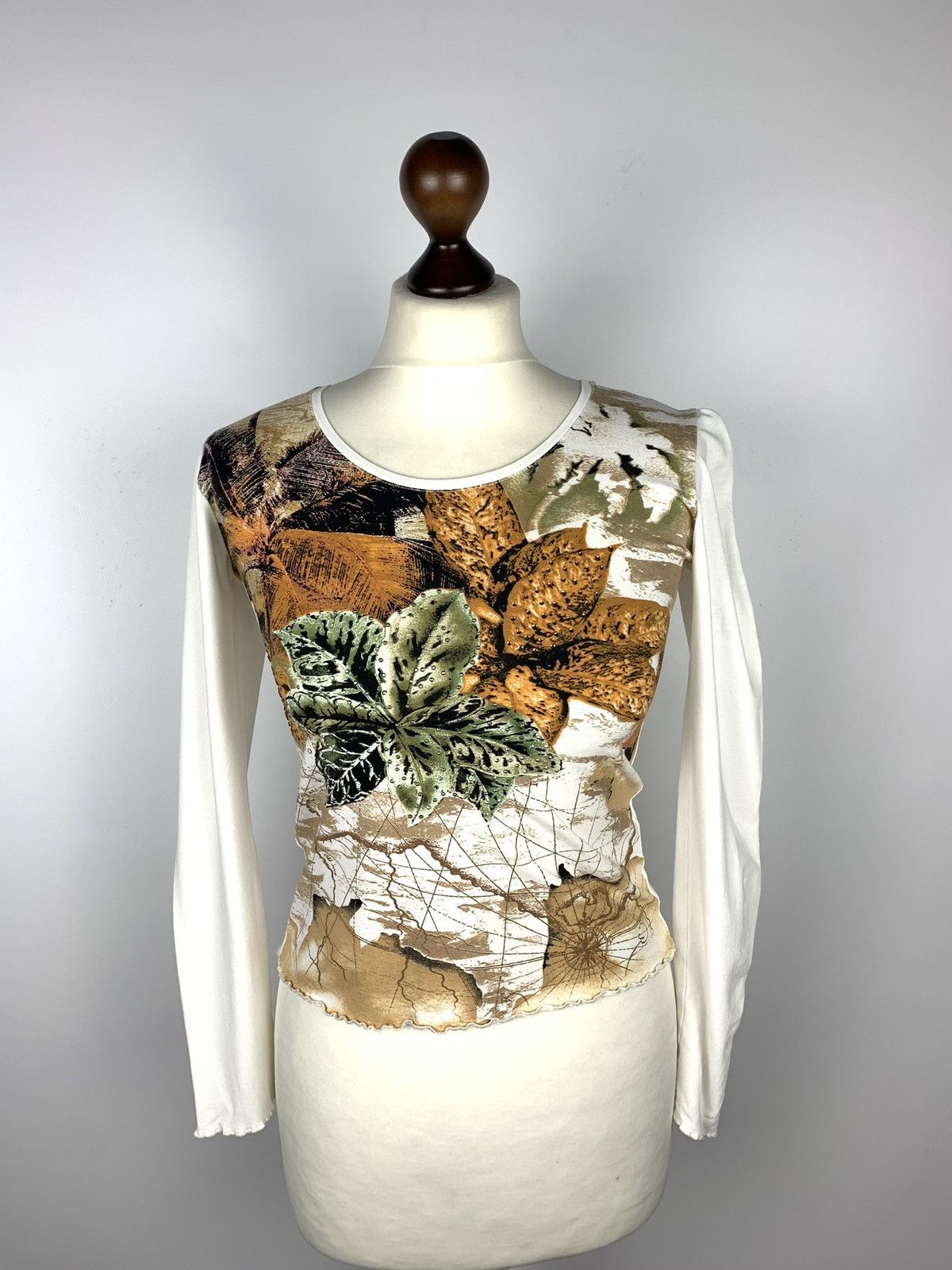 Just Cavalli Vintage Y2K Just Cavalli Floral Long Sleeve T-Shirt Y2K Tee Size S / US 4 / IT 40 - 1 Thumbnail