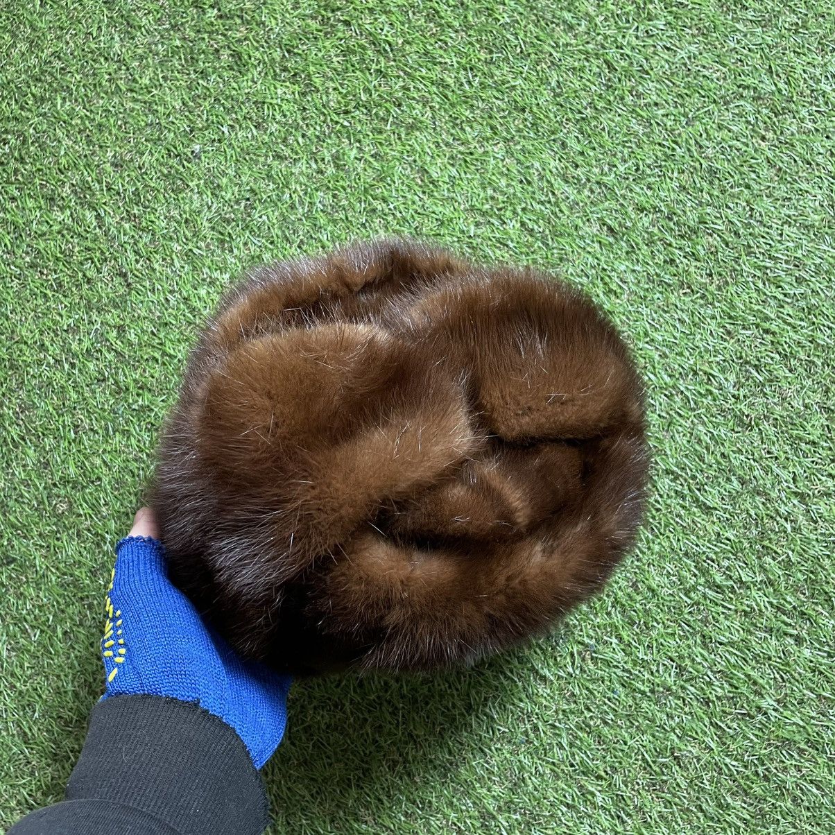 Vintage Vintage Brown Fur Felt Hat Gorpcore Cold Wear Logo Baggy OS Size ONE SIZE - 3 Thumbnail