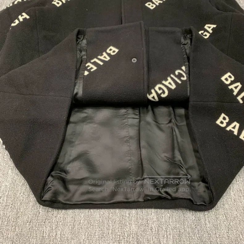 Balenciaga Balenciaga Black Barrage Printed Wool Overcoat Size XXS / US 00 / IT 34 - 9 Thumbnail