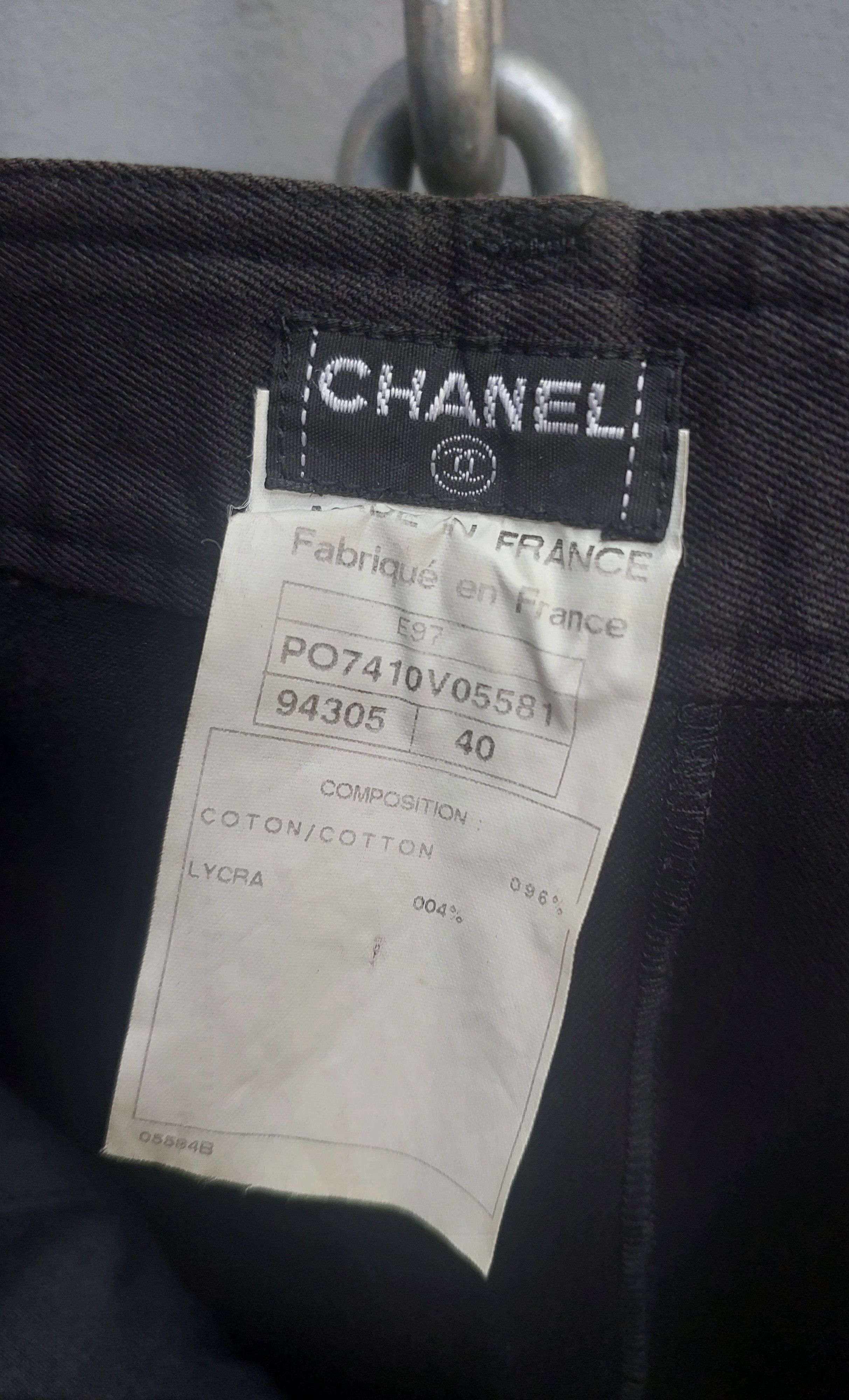Chanel Chanel Black Cotton Cropped Pants with Side Tape Size 28" / US 6 / IT 42 - 16 Thumbnail