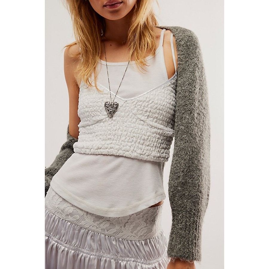 Free People New Free People Aster Set $198 X-SMALL Ivory Metallic Silver Size 26" / US 2 / IT 38 - 2 Thumbnail