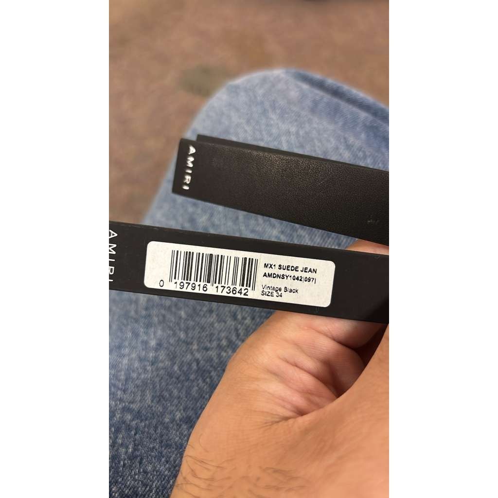 Amiri o1rshd1 Q:2 / MX1 Suede Jean in Vintage Black Size US 34 / EU 50 - 18 Thumbnail
