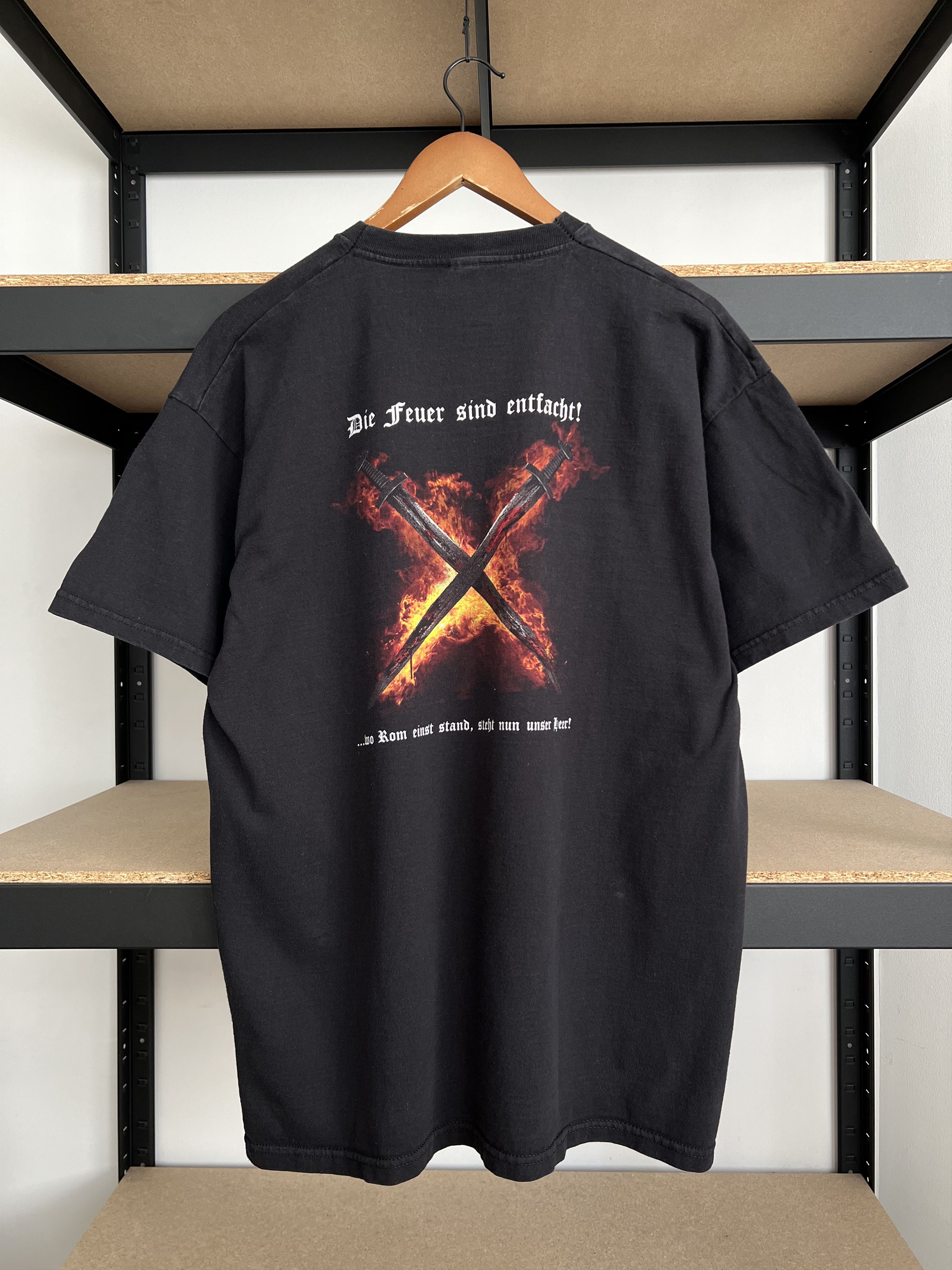 Band Tees Vintage 2000s Flammensturm Black Metal Band Black T-shirt Size US XL / EU 56 / 4 - 3 Thumbnail