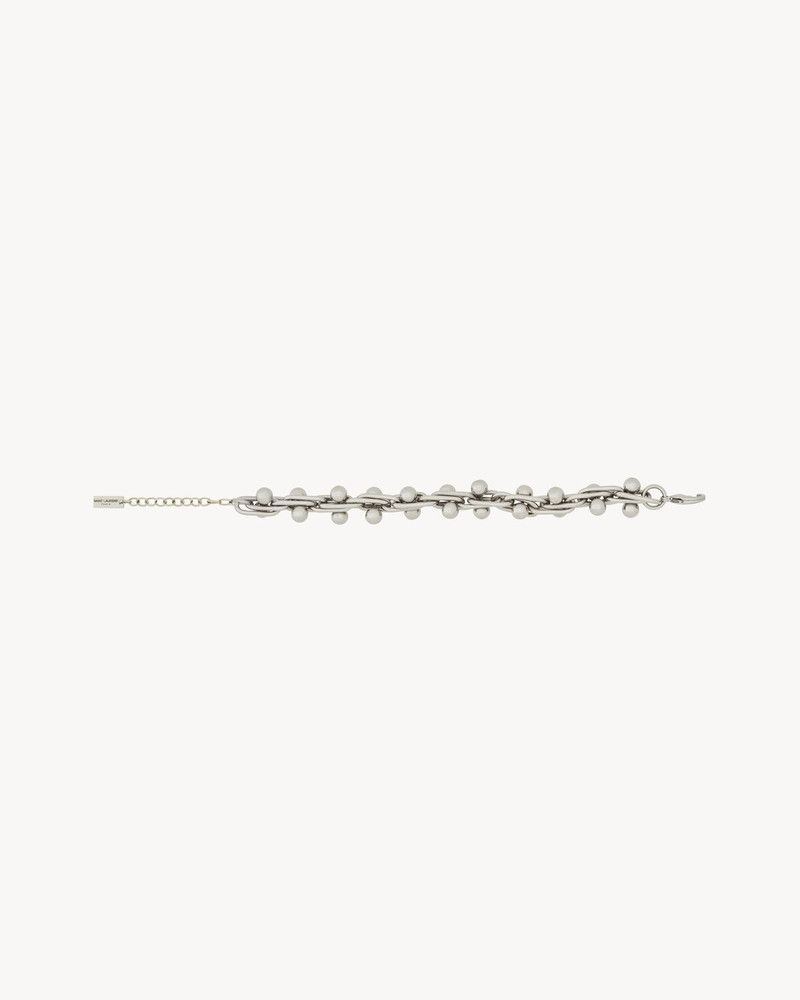 Saint Laurent Paris o1bcso1str0226 Size:M/Bell Bracelet in Grey/Silver Size ONE SIZE - 1 Preview