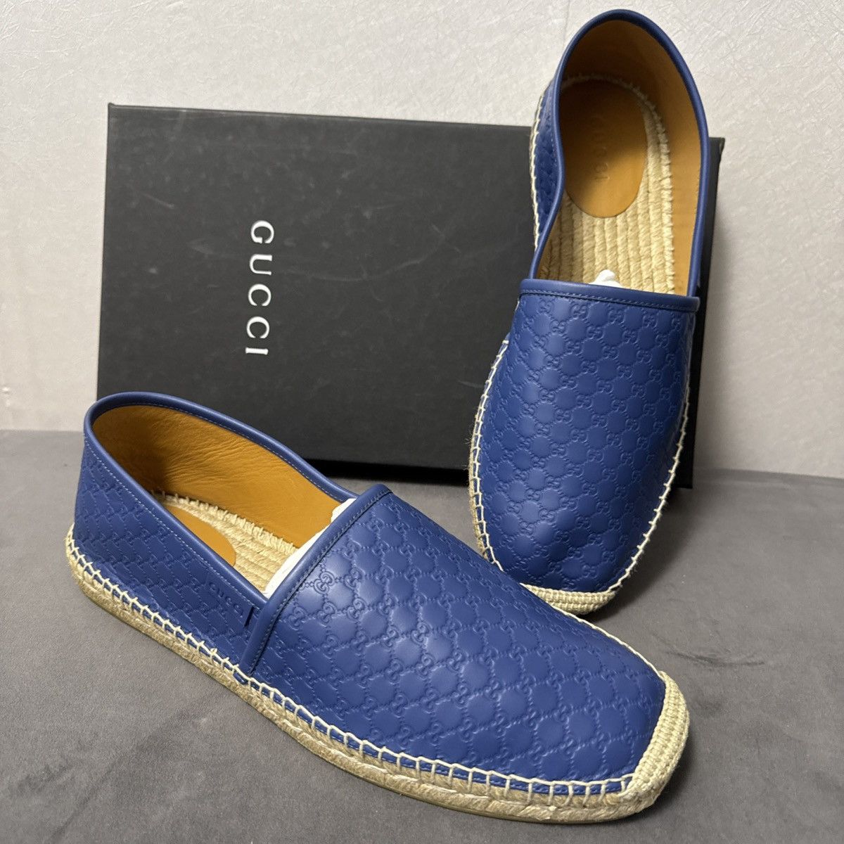 Gucci New Gucci Microguccissima Mens Leather Espadrilles sz G11 Size US 11.5 / EU 44-45 - 1 Thumbnail
