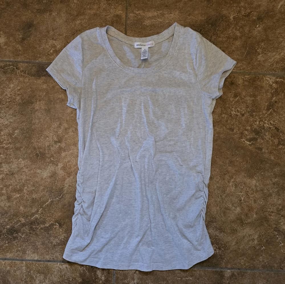 Designer Beige Ruched Ambiance Short Sleeve Size S / US 4 / IT 40 - 1 Thumbnail