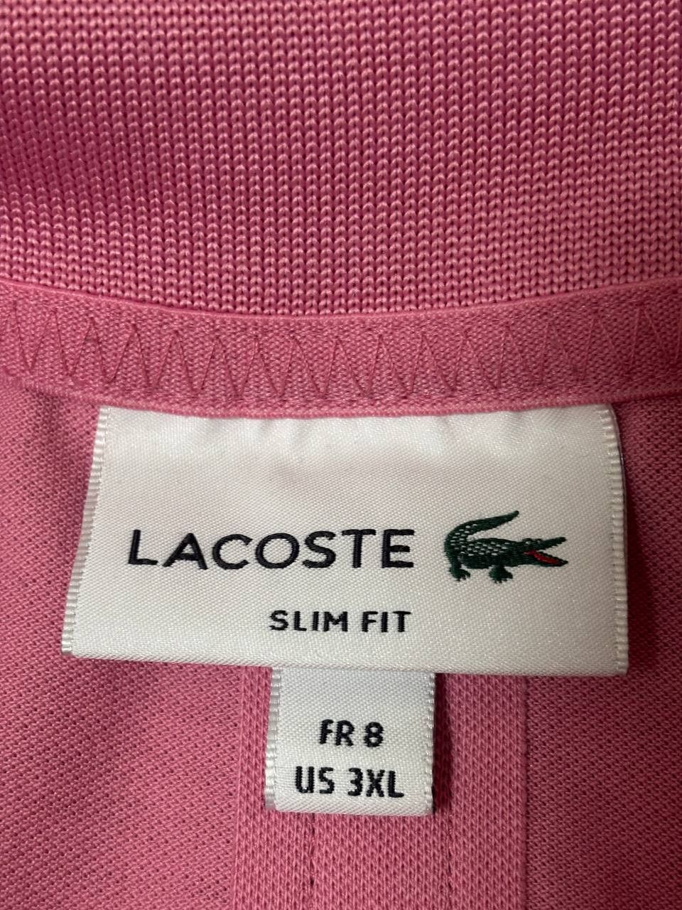 Lacoste Lacoste Slim Fit Polo – Pink / Red Collar Logo Size US XXL / EU 58 / 5 - 9 Thumbnail