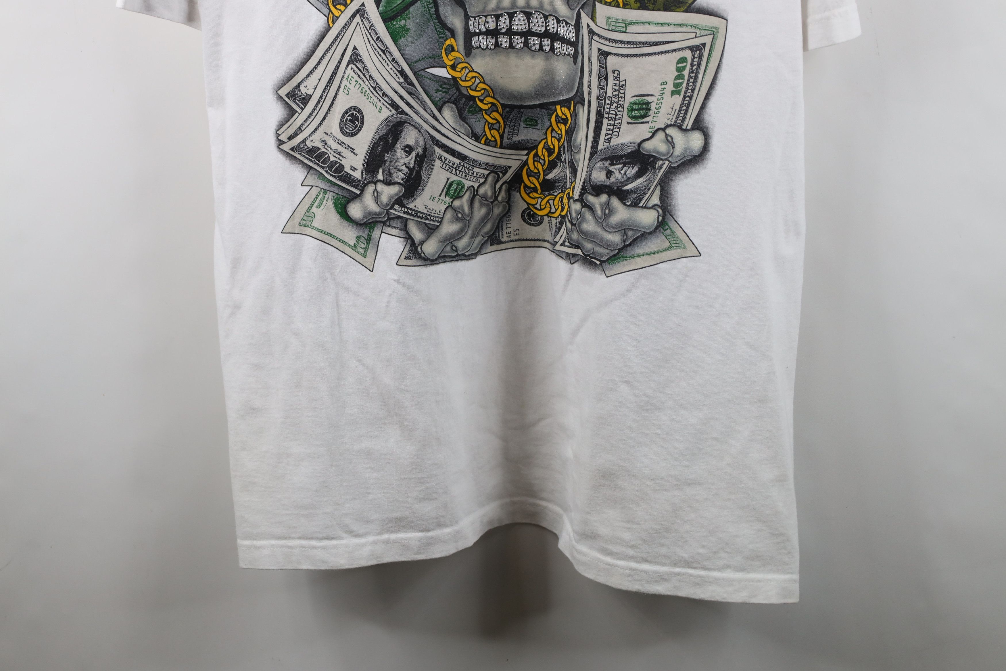 Vintage Vintage Y2K Streetwear Eternal Hustle Skull Money T-Shirt Size US XXL / EU 58 / 5 - 3 Thumbnail