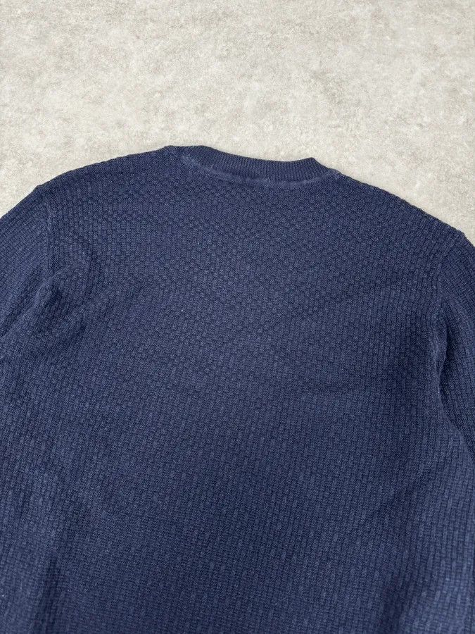 Emporio Armani AW2021 Emporio Armani Navy Textured Wool Sweater Size US S / EU 44-46 / 1 - 6 Thumbnail