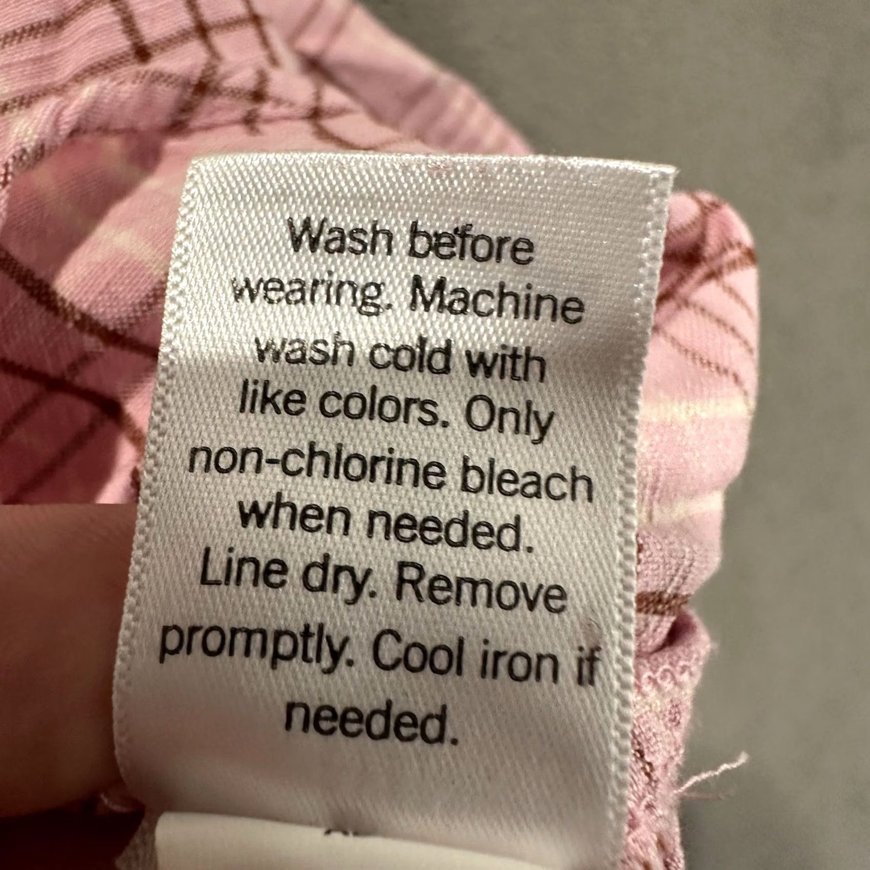 Vintage LC Lauren Conrad Blouse Womens 2X Pink Plaid Button Front Ruffle Balloon Sleeve Knit Cotton Blend Top Boy/Girls Women Size XXL / US 16-18 / IT 52-54 - 6 Thumbnail