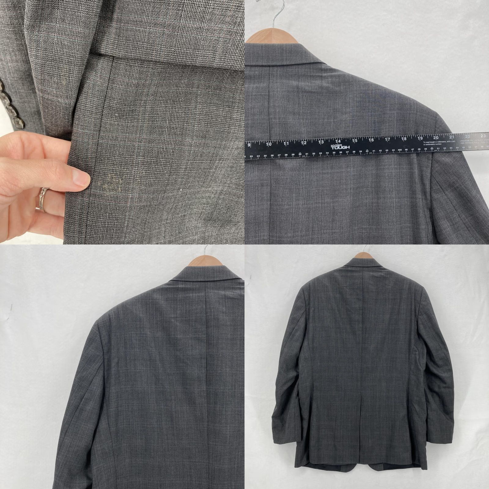 Chaps Chaps Ralph Lauren Sport Coat Blazer Mens 46L Gray Wool Glen Plaid 2 Button Jacket Size 46R - 10 Thumbnail