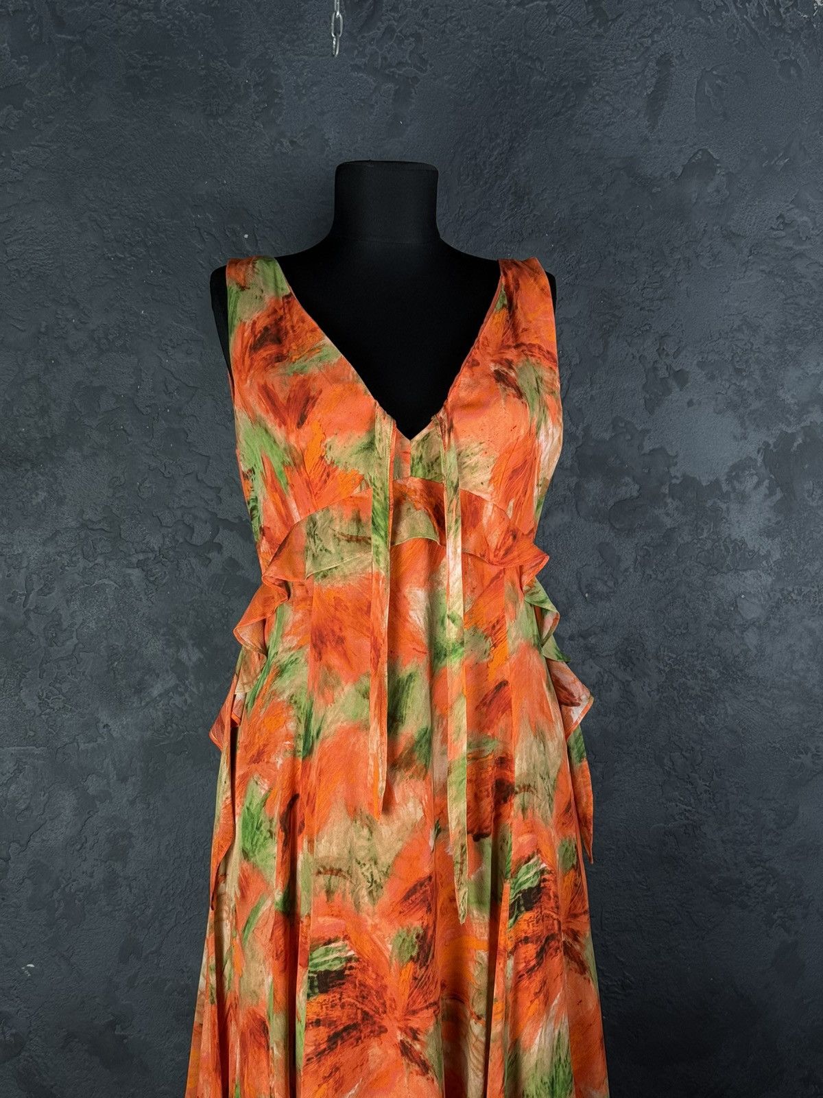 Max Mara Max Mara Studio Silk Midi Dress Floral Print Size XL / US 12-14 / IT 48-50 - 3 Thumbnail