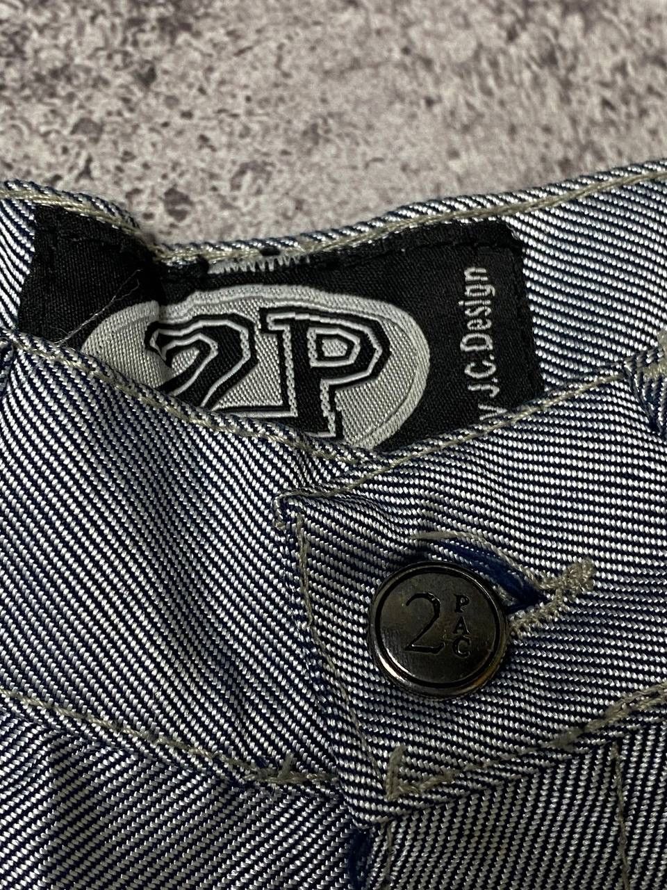 Japanese Brand × Vintage Vintage 2PAC Pants Jeans Silver Baggy Denim Y2k Size US 26 / EU 42 - 7 Thumbnail