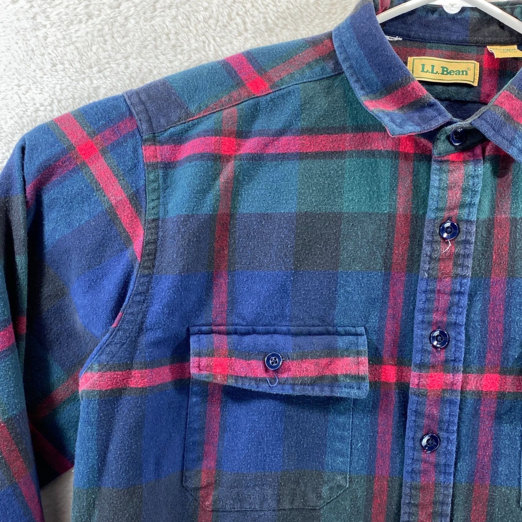 Vintage VINTAGE LL Bean Mens Large Tall Plaid Flannel Button Up Long Sleeve Shirt Cotton Size US L / EU 52-54 / 3 - 4 Thumbnail