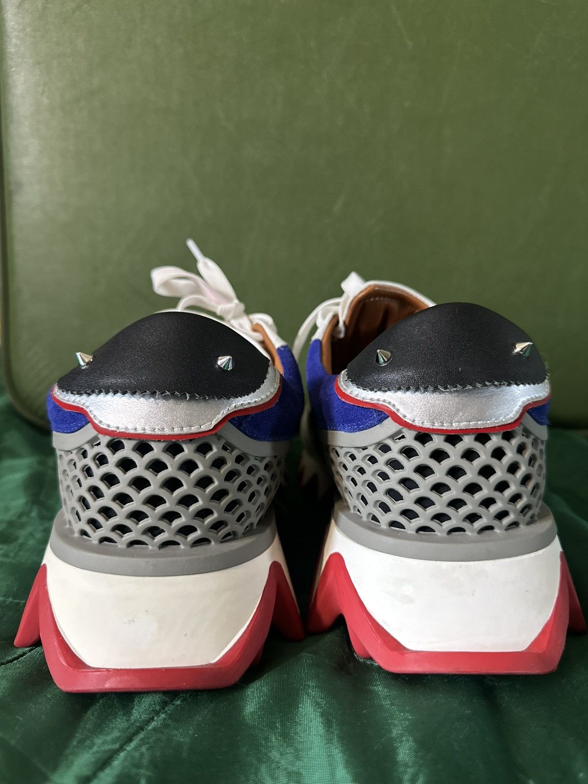 Christian Louboutin Christian Louboutin Loubishark Mix-Media Red Sole Sneakers Size US 11 / EU 44 - 4 Thumbnail