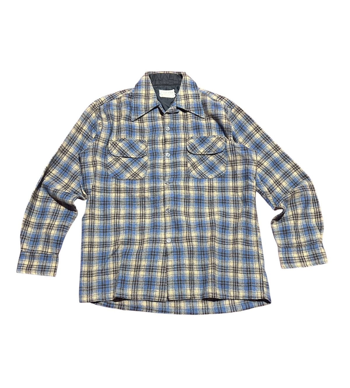 JCPenney Vtg 60s-70s wool shirt shadow plaid Size US M / EU 48-50 / 2 - 1 Thumbnail