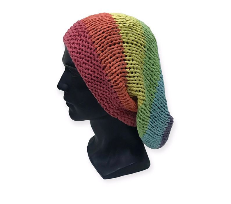 image of Knit Nice Design Rainbow Beanie Hat, Men's