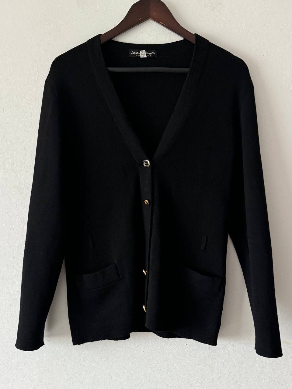 Salvatore Ferragamo 🔥🔥 Salvatore Ferragamo Black Wool Cardigan Size XL / US 12-14 / IT 48-50 - 1 Thumbnail