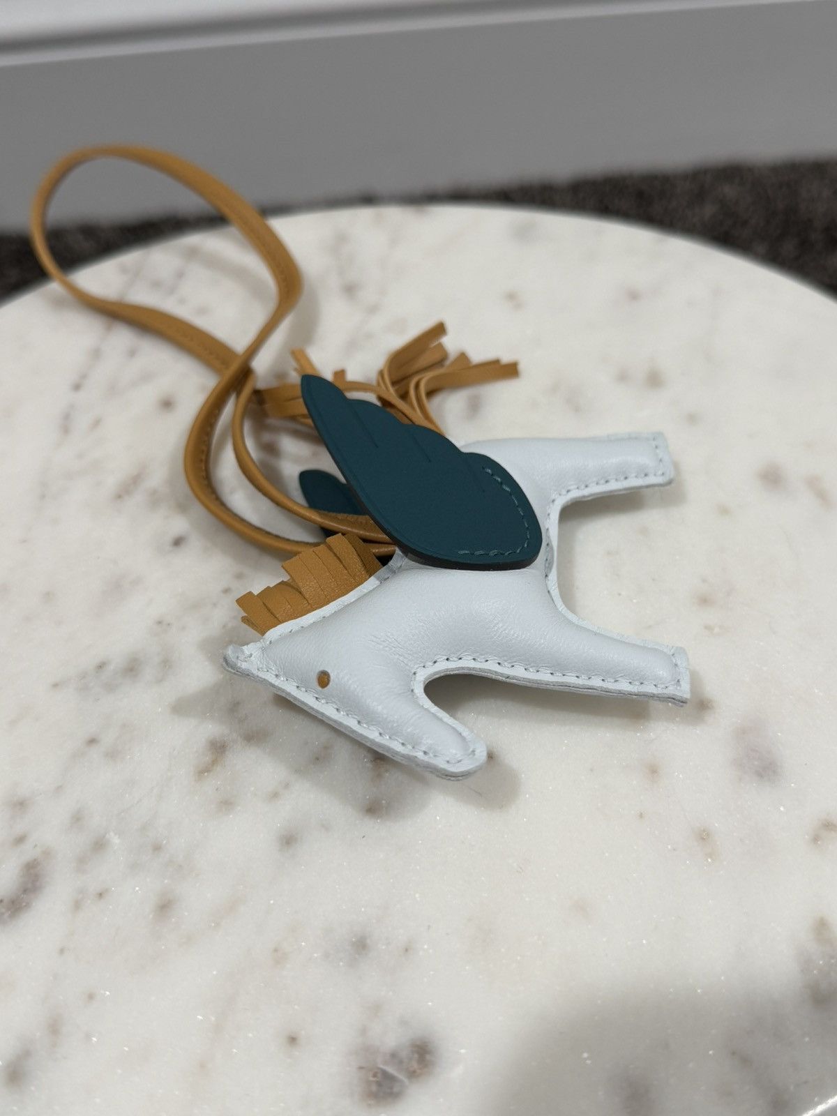 Hermes Hermes Blue/Brown Leather MM Rodeo Pegasus Horse Bag Charm Size ONE SIZE - 4 Thumbnail