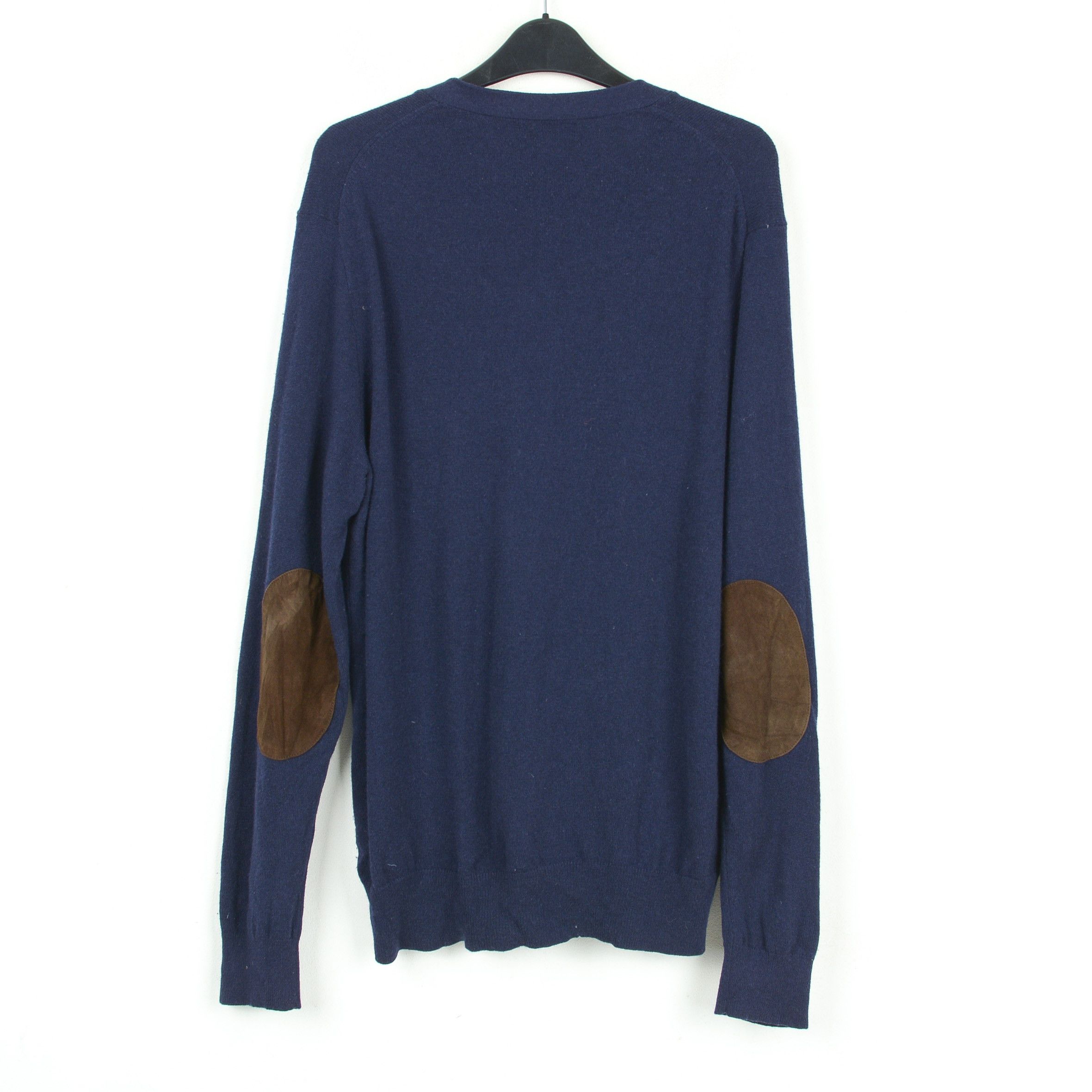 Polo Ralph Lauren Jumper Merino Wool Cardigan Jacket Sweater Elbow Patches Size US L / EU 52-54 / 3 - 3 Thumbnail