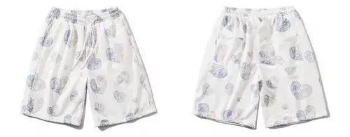 Jean 21SS Indigo Union Japan White Bandana Paisley Heart Shorts Size US 31 - 2 Thumbnail