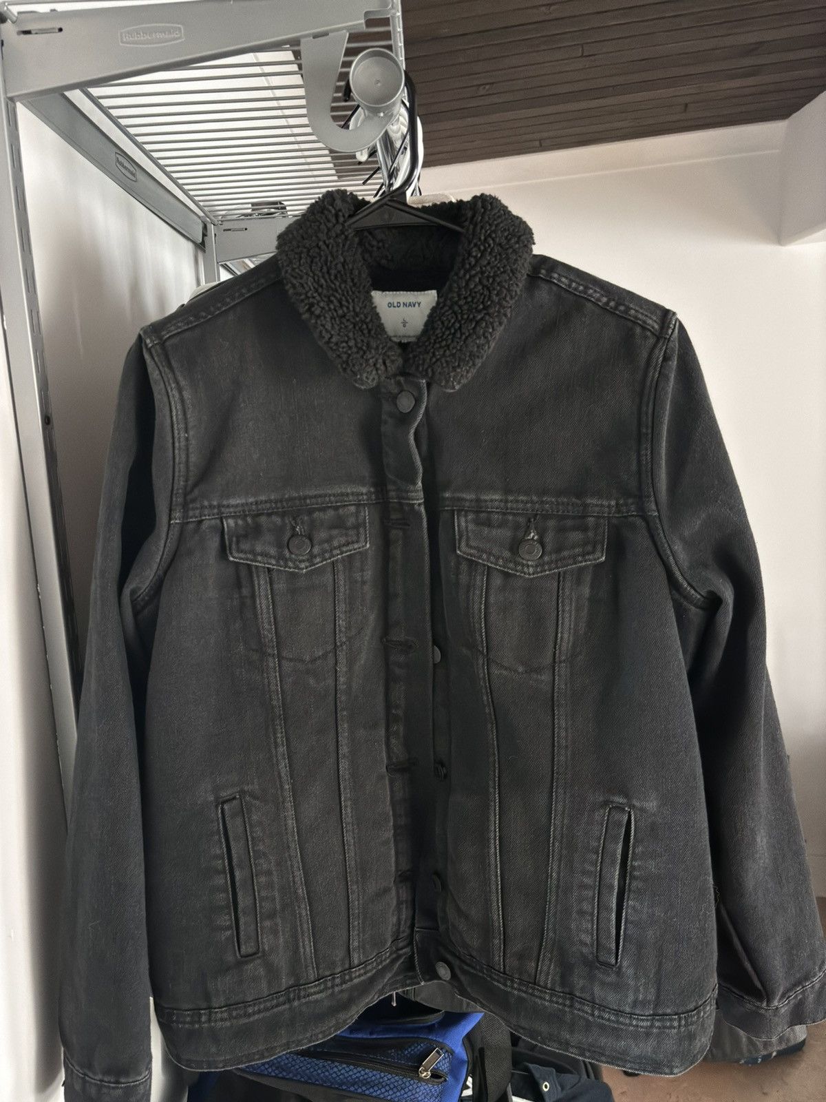 Vintage Custom 1 of 1 Fleece-Lined Denim Jacket Size L / US 10 / IT 46 - 3 Thumbnail