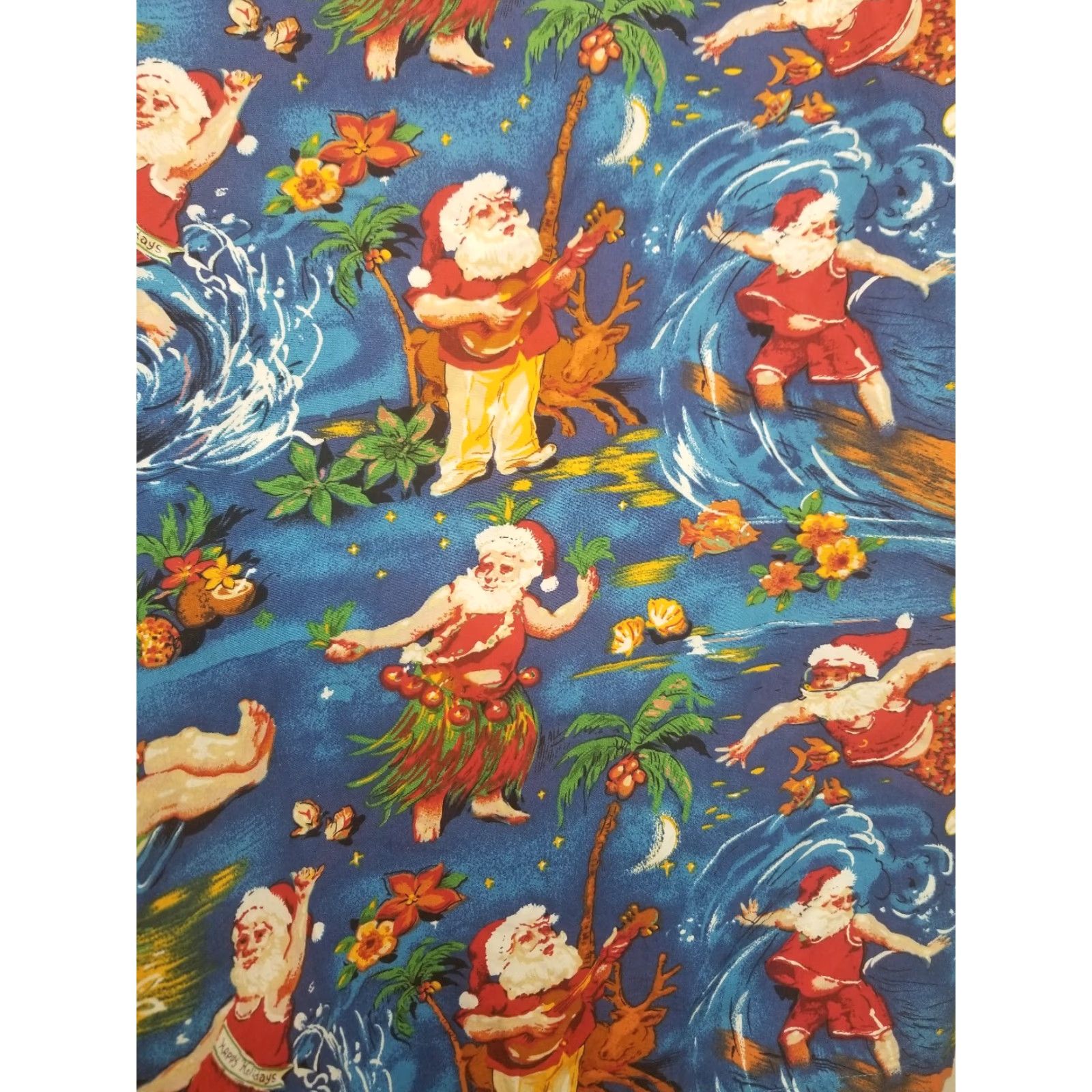 Vintage Vintage Max Boxxer USA Hawaiian Shirt Surfing Santa Mens M Blue Button-Up Short Sleeve Palm Trees 90s Aloha Casual Christmas Size US M / EU 48-50 / 2 - 6 Thumbnail
