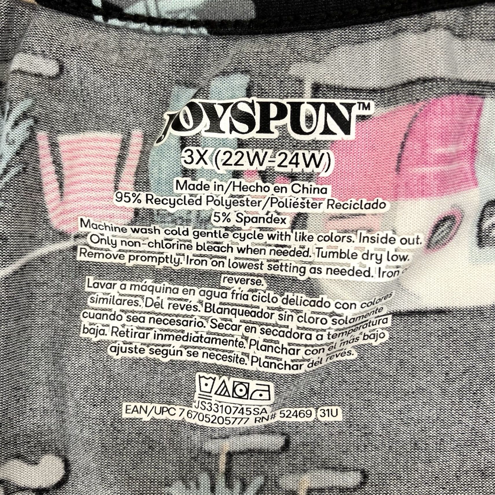 Vintage Joyspun Pajama Top Black 3X RV Trailer Retro Camping Summer Tank Womens Size XXL / US 16-18 / IT 52-54 - 3 Thumbnail