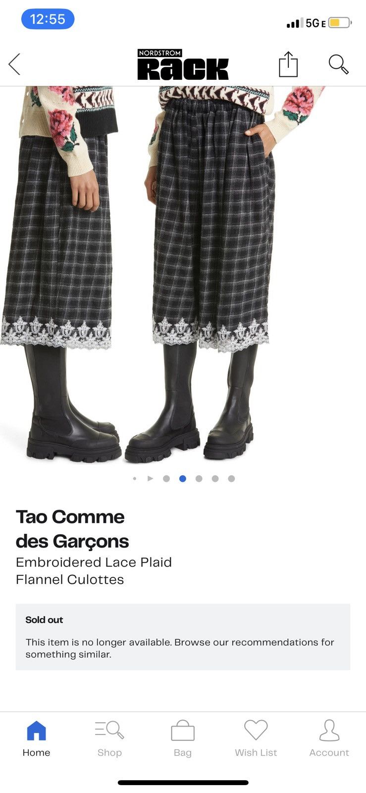 Comme des Garcons tao COMME des GARÇONS EMBROIDERED lace flannel culottes S Size 27" / US 4 / IT 40 - 1 Thumbnail