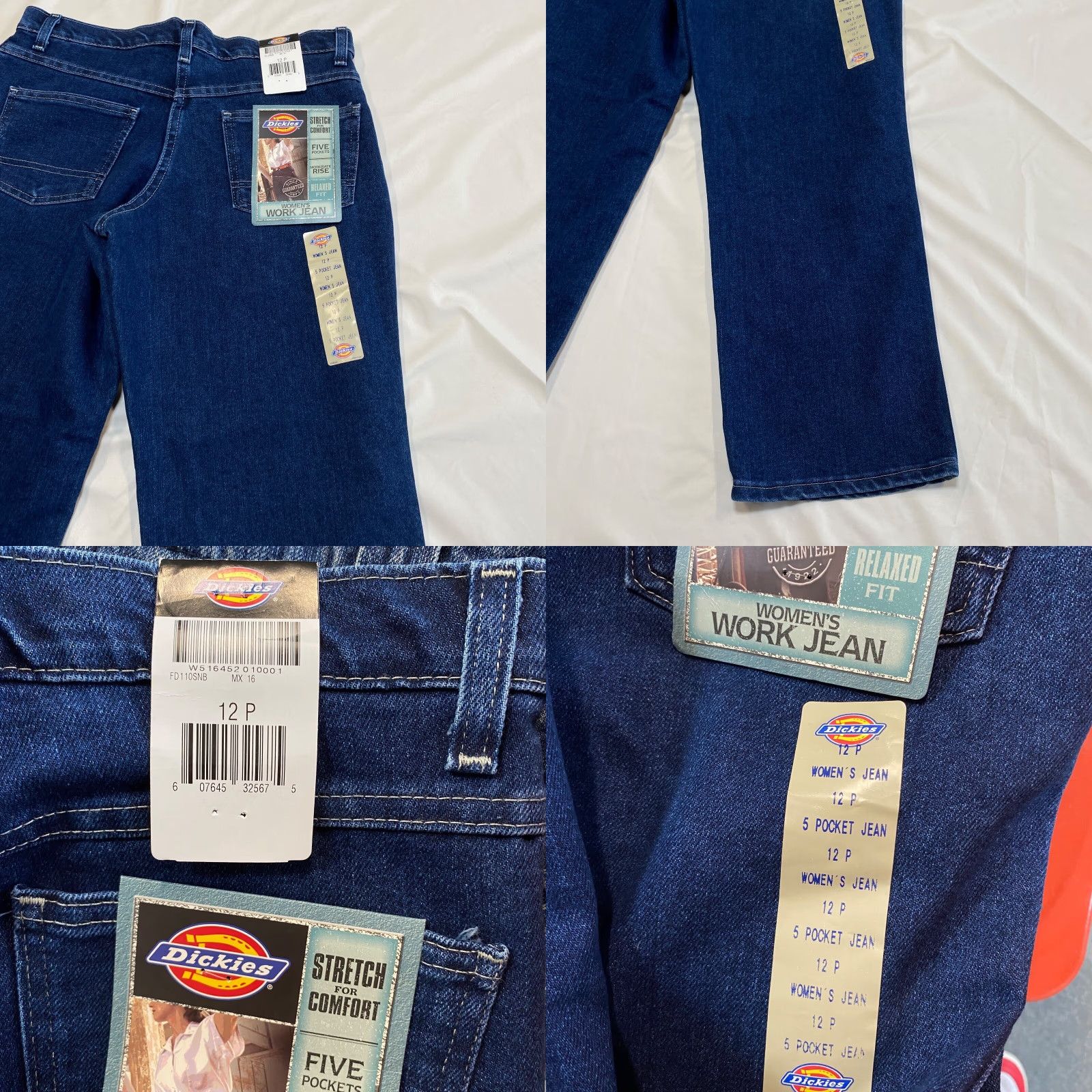 Dickies Dickies Womens Jeans 12P Work 5 Pocket Stretch Comfort Moderate Rise Relaxed Size 34" / US 12 / IT 48 - 10 Thumbnail