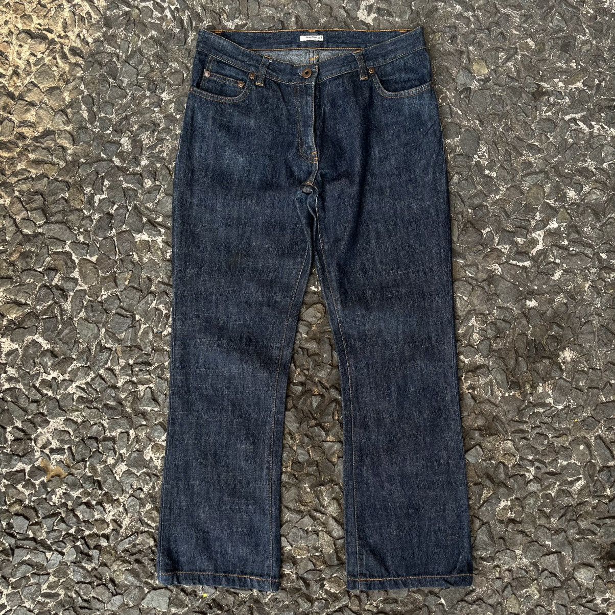 Miu Miu Miu Miu Fall/Winter 2001 Denim Fiammato Jeans Size 29" - 2 Thumbnail