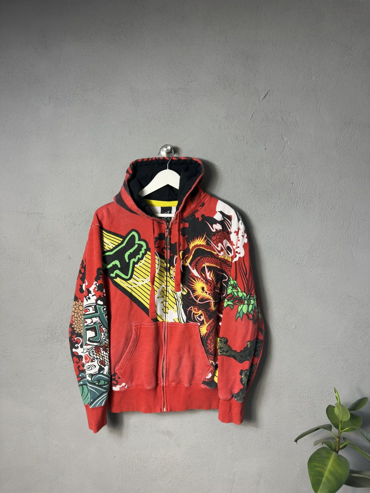 Fox Racing 🔥Vintage Fox Racing Dragon Print Ed Hardy Style Hoodie Japan Size US M / EU 48-50 / 2 - 1 Thumbnail