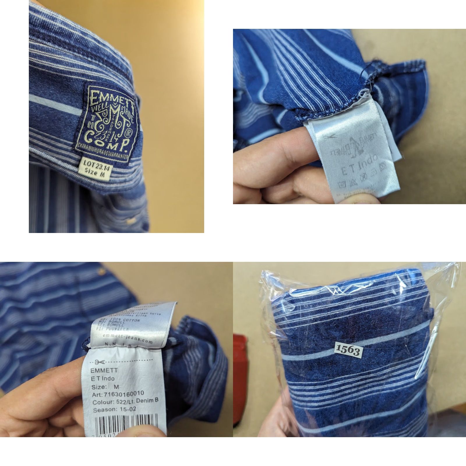 Emmett EMMETT Well Made Striped Shirt Mens Size M Blue White Front Pocket Tee Size US M / EU 48-50 / 2 - 8 Thumbnail