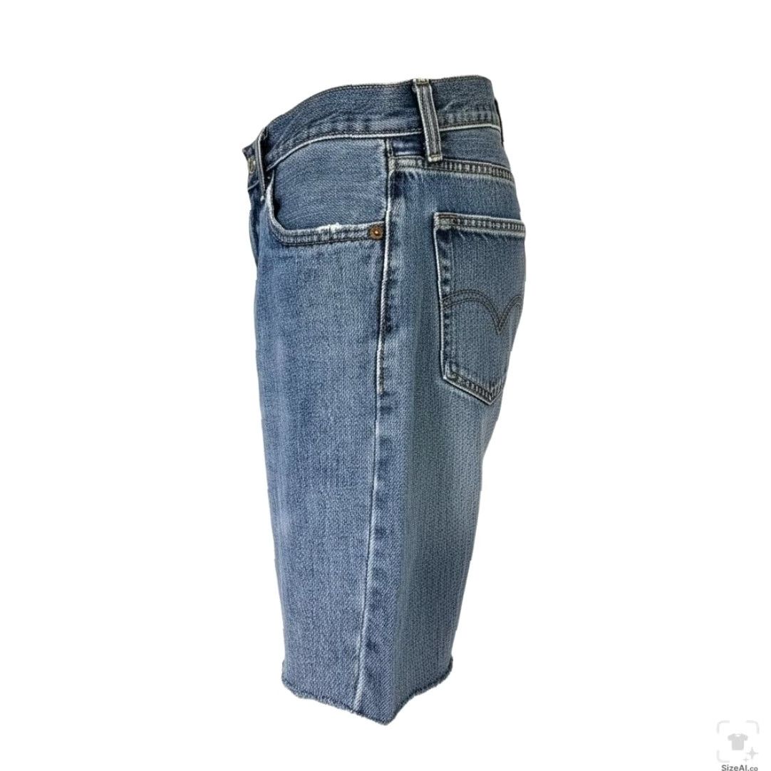 Levi's Levi's 505 Denim Shorts Bermuda Mens 29 Blue Cutoff Raw Hem Distressed 8 Inseam Jeans Shorts Size US 29 - 3 Thumbnail