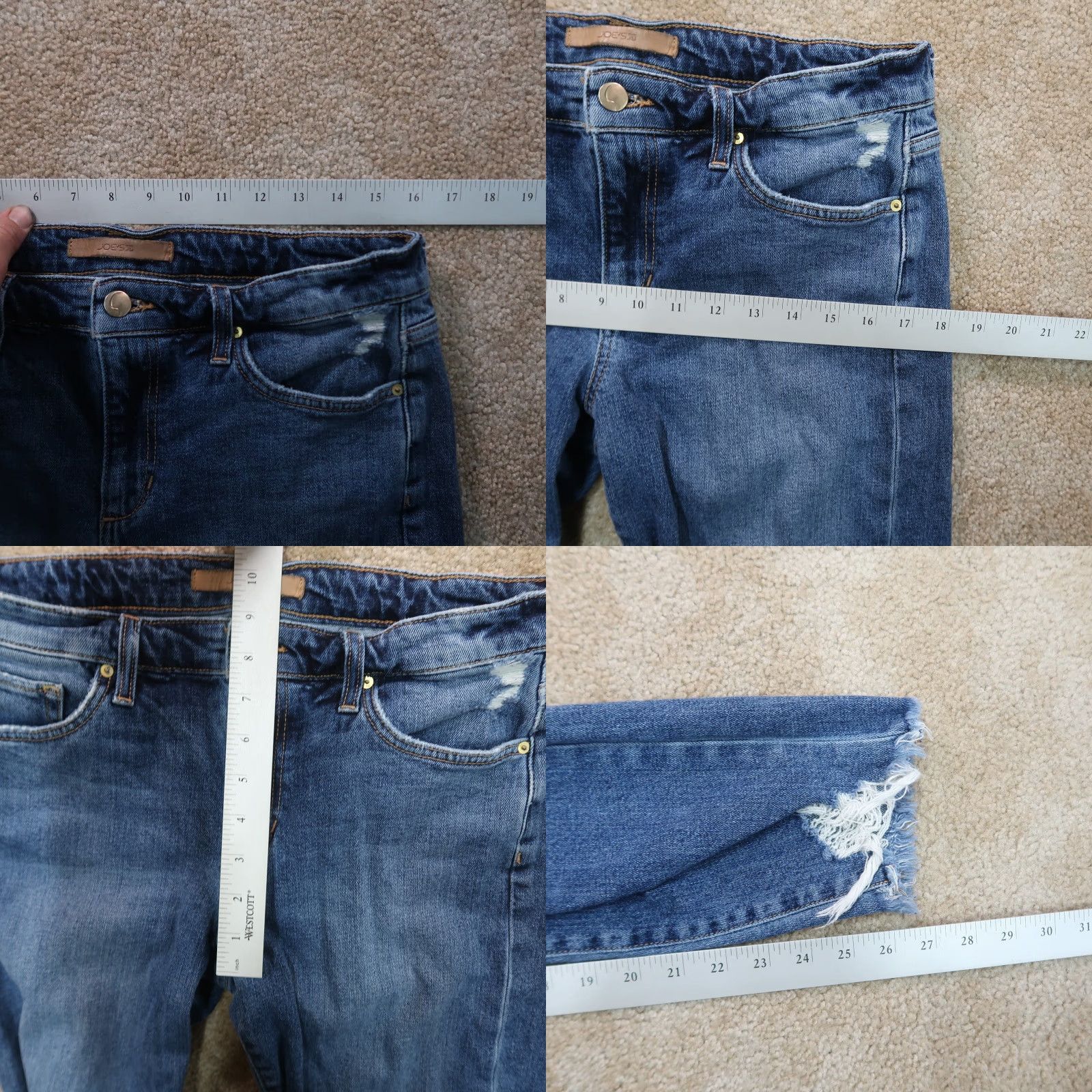 Vintage Joes Jeans The Smith Mid Crop Jeans Women's 28 Blue Stretch Denim Slim 5-Pocket Design Cropped Modern Classic Size 28" / US 6 / IT 42 - 8 Thumbnail