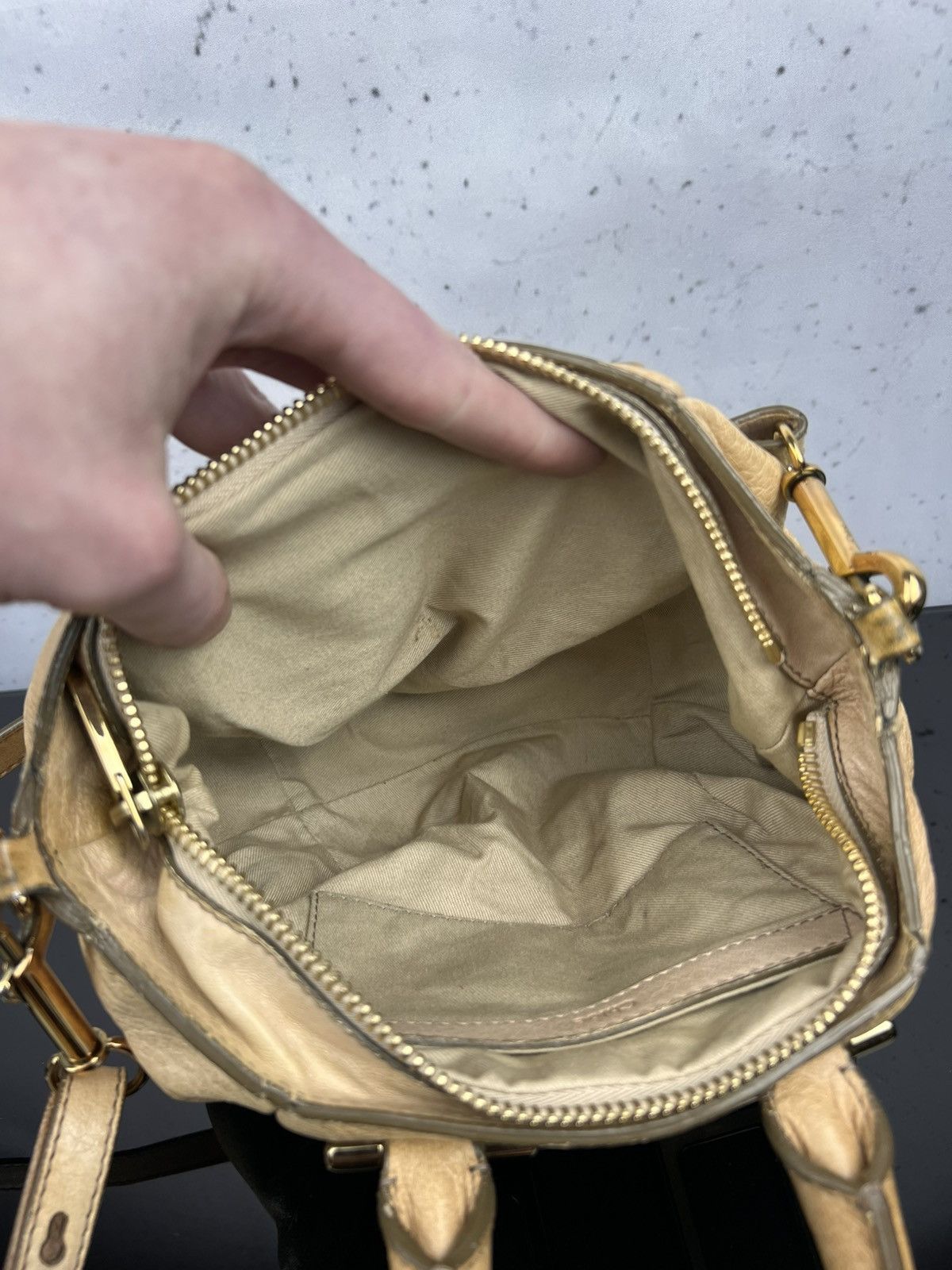 Chloe Authentic Chloé Ethel Small Satchel Bag Tan Lambskin Leather Size ONE SIZE - 12 Thumbnail