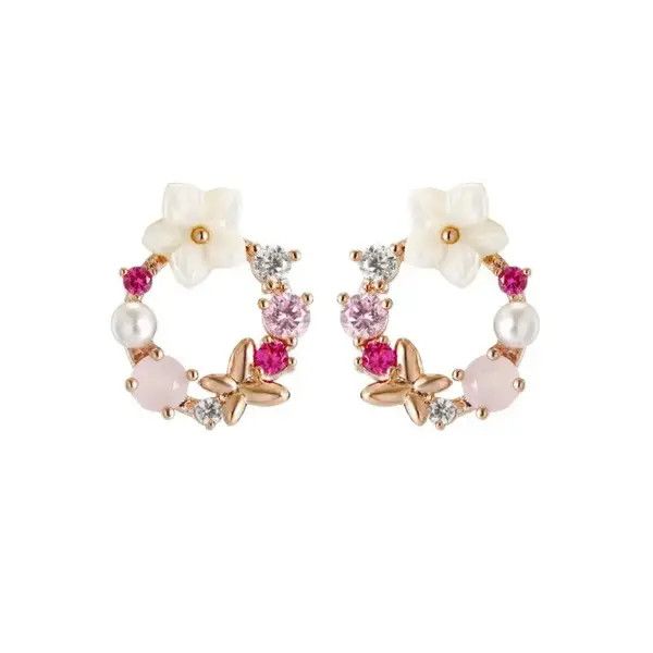Designer × Jewelry × Vintage Flower Stud Earrings for Women Girls Size ONE SIZE - 3 Thumbnail