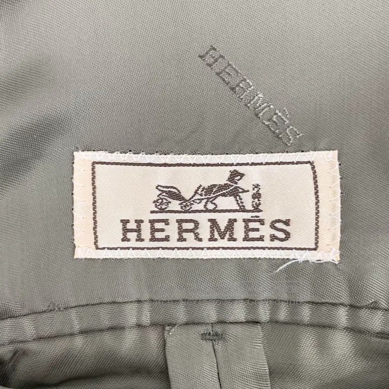 Hermes Hermes Brownish green cotton collar single-breasted long-s Size US M / EU 48-50 / 2 - 6 Thumbnail