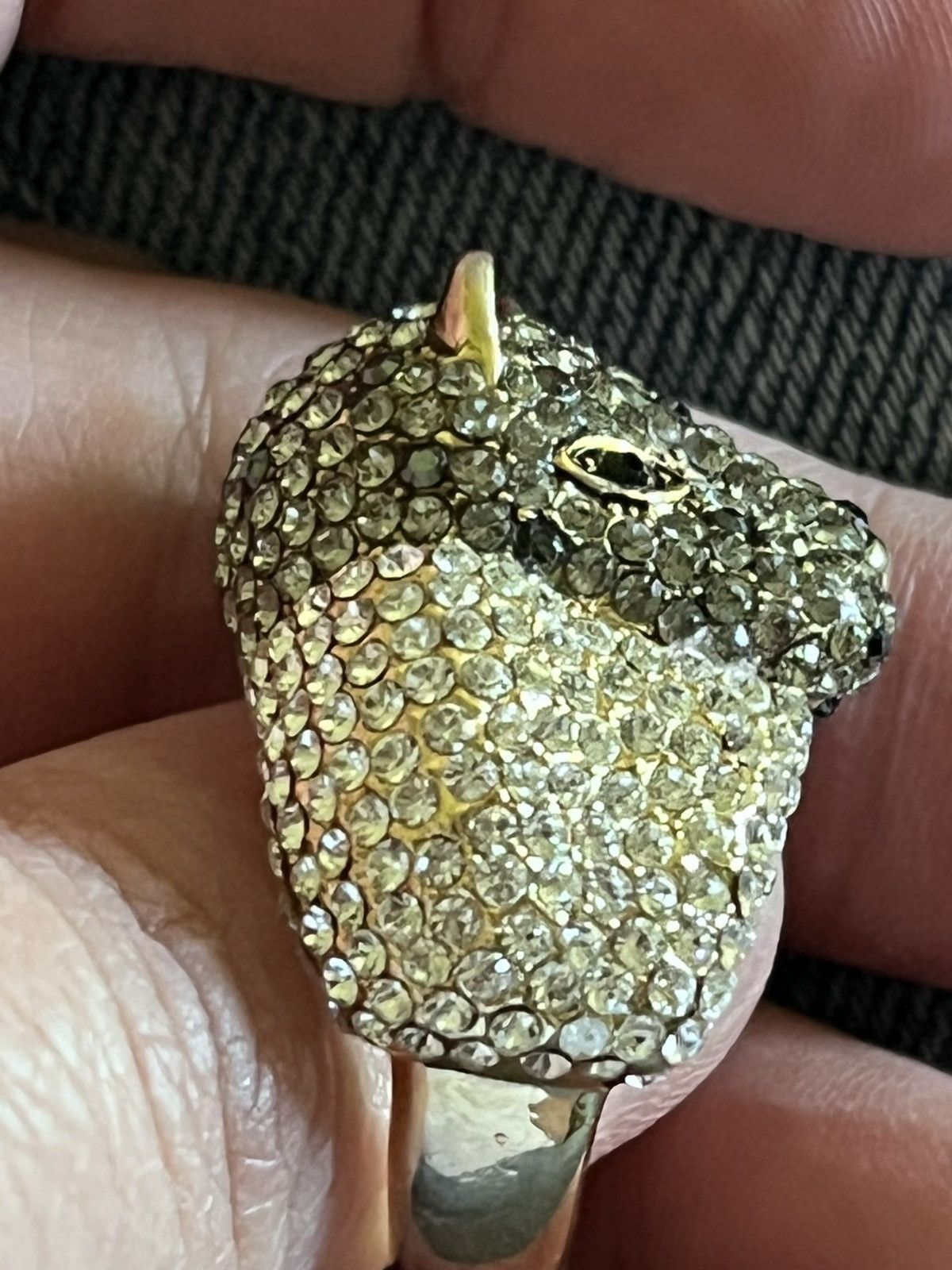 Other Leopard Pave Rhinestone Cocktail Ring Size 7 Signed GG Size ONE SIZE - 7 Thumbnail