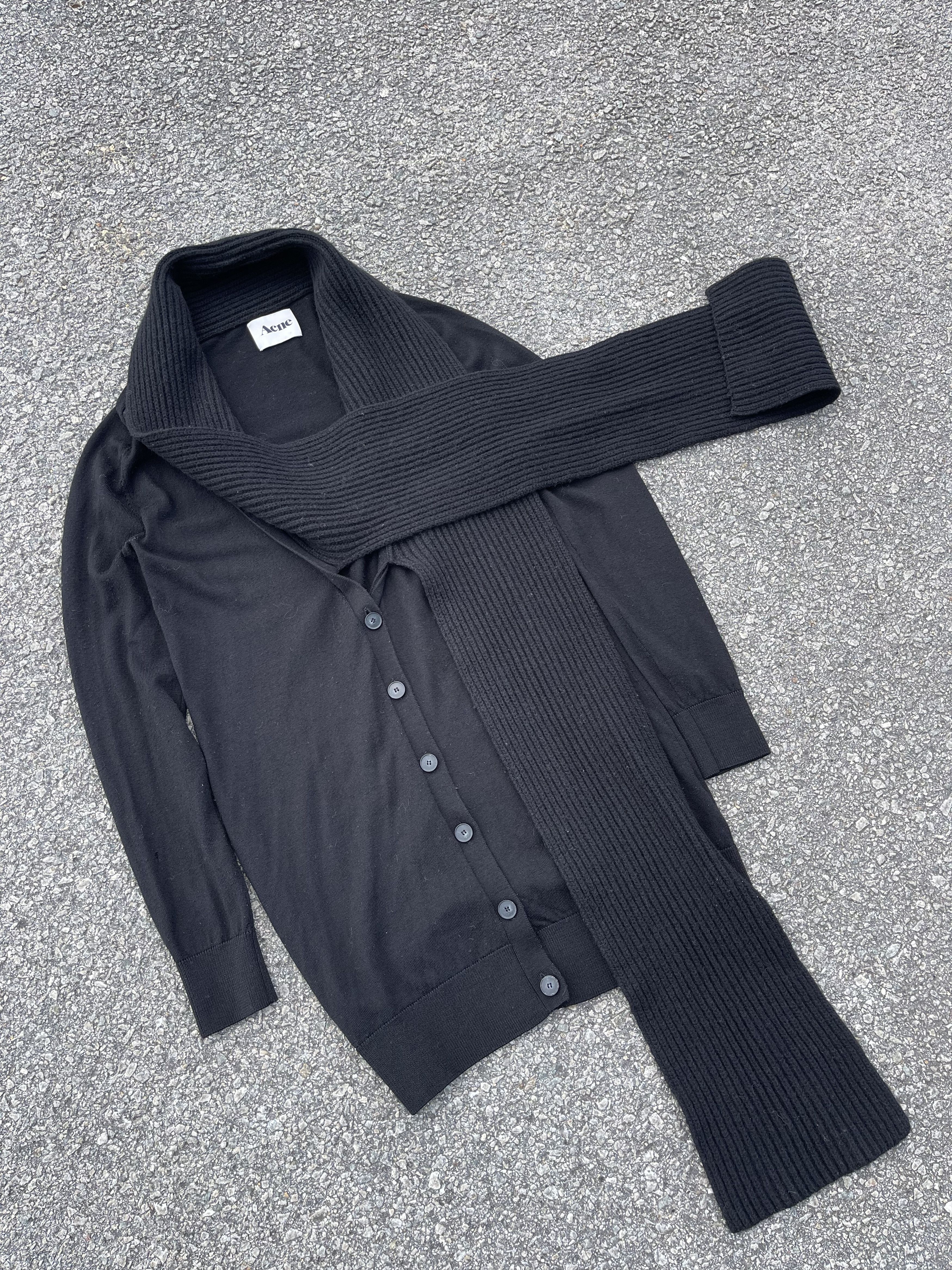 Acne Studios Acne Hedy AW12 Long Wool Cardigan With Scarf Muffler Size US XS / EU 42 / 0 - 4 Thumbnail