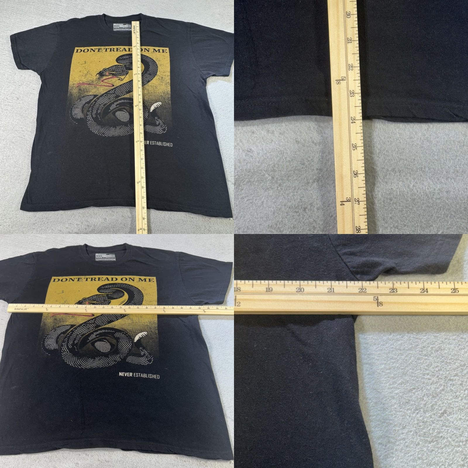 Vintage Never Established Shirt Mens Large Dont Tread On Me Snake Graphic Tee Patriotic Size US L / EU 52-54 / 3 - 8 Thumbnail