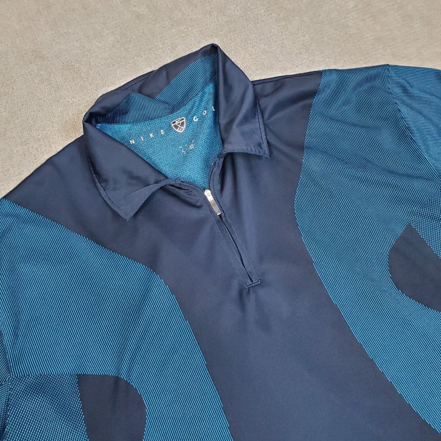 Nike Nike Polo Shirt Mens XXL 2XL Blue Short Sleeve 1/4 Zip Performance Stretch Golf Size US XXL / EU 58 / 5 - 2 Thumbnail