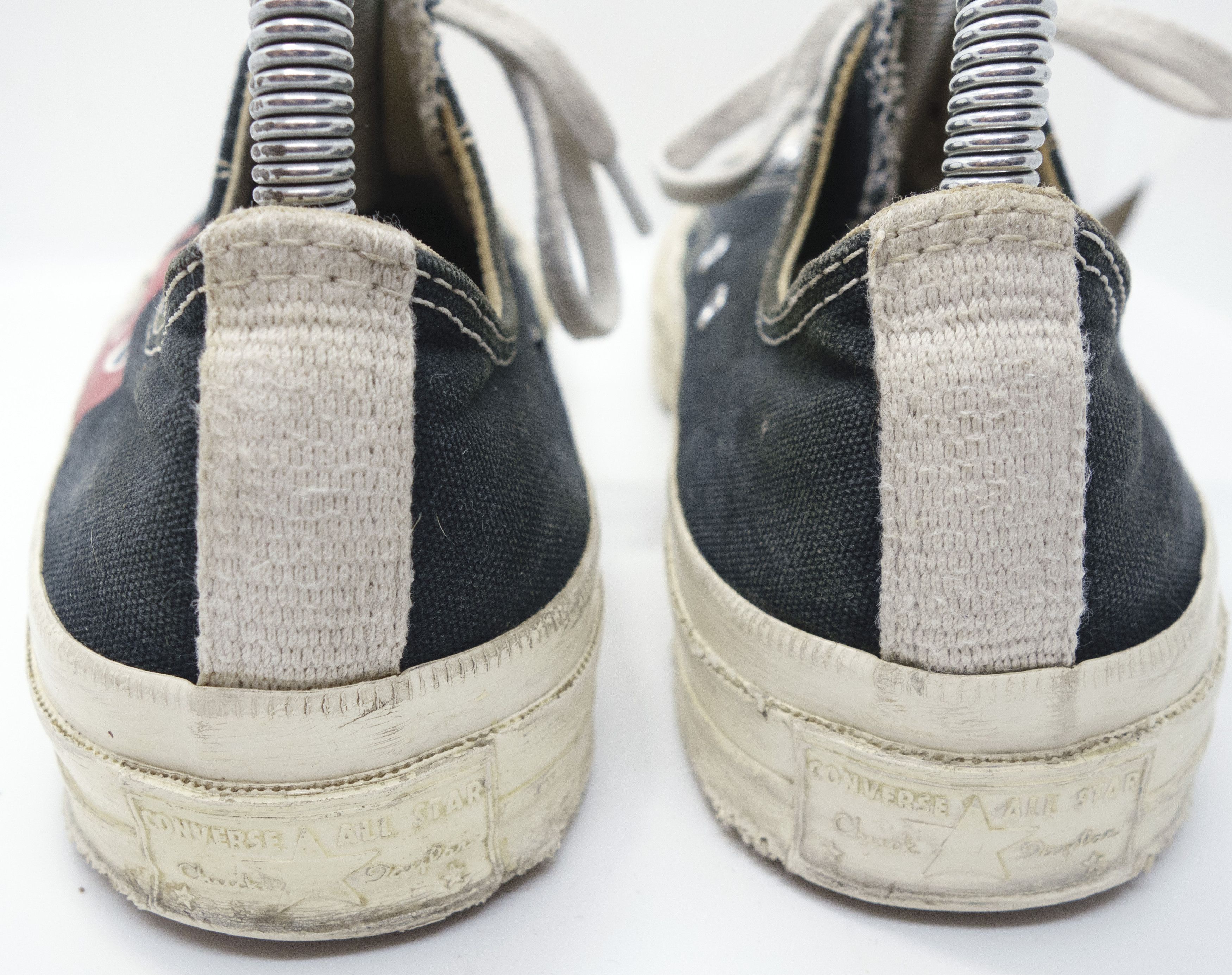 Comme des Garcons PLAY × Converse Logo Thrashed Low Sneakers Size US 7 / EU 40 - 4 Thumbnail