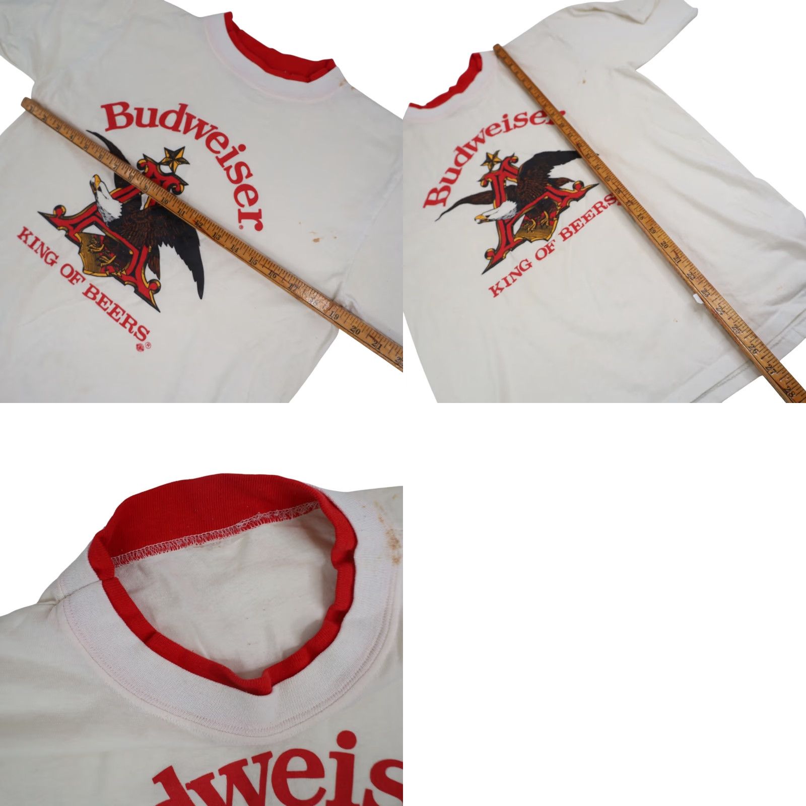 Budweiser VINTAGE Budweiser King of Beers Graphic T Shirt White M Mens 19"x27" Size US M / EU 48-50 / 2 - 8 Thumbnail