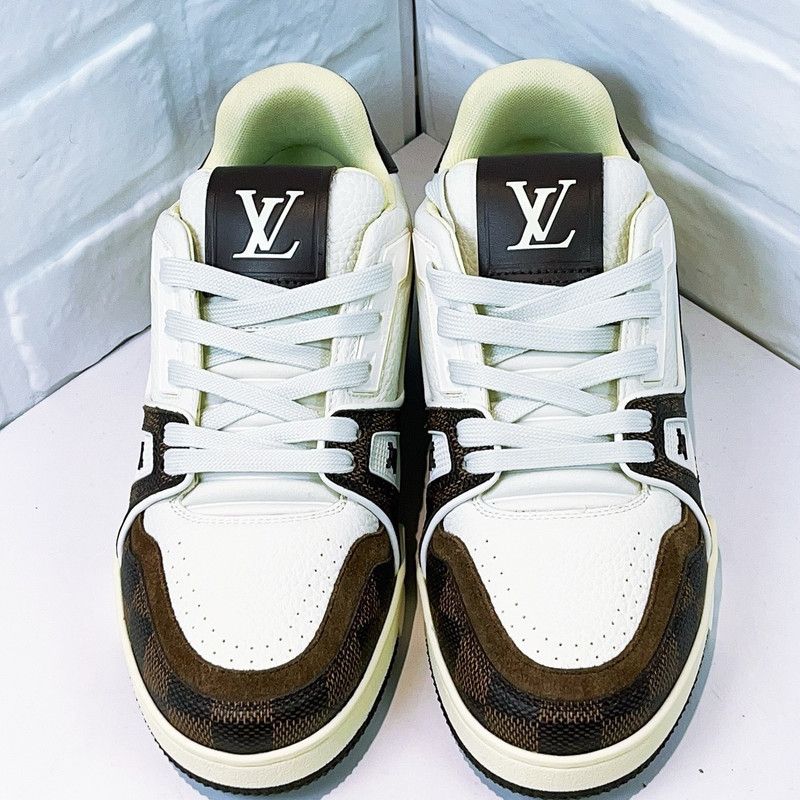 Louis Vuitton Louis Vuitton Trainer Low Top Sneakers in Brown 0079 Size US 5.5 / EU 38 - 1 Thumbnail