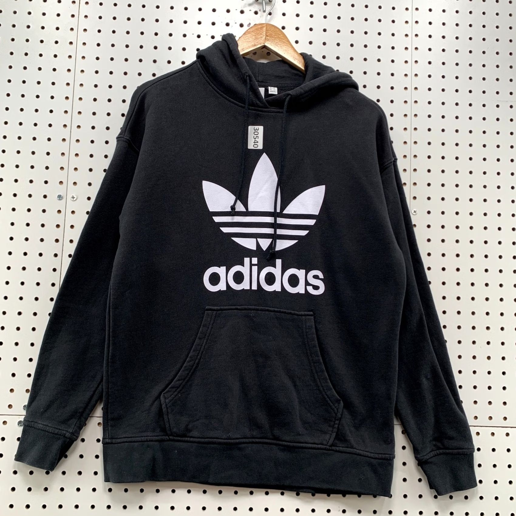 Adidas Adidas Original Trefoil Hoodie Sweatshirt Mens Small Black Huge Logo Size US S / EU 44-46 / 1 - 7 Thumbnail
