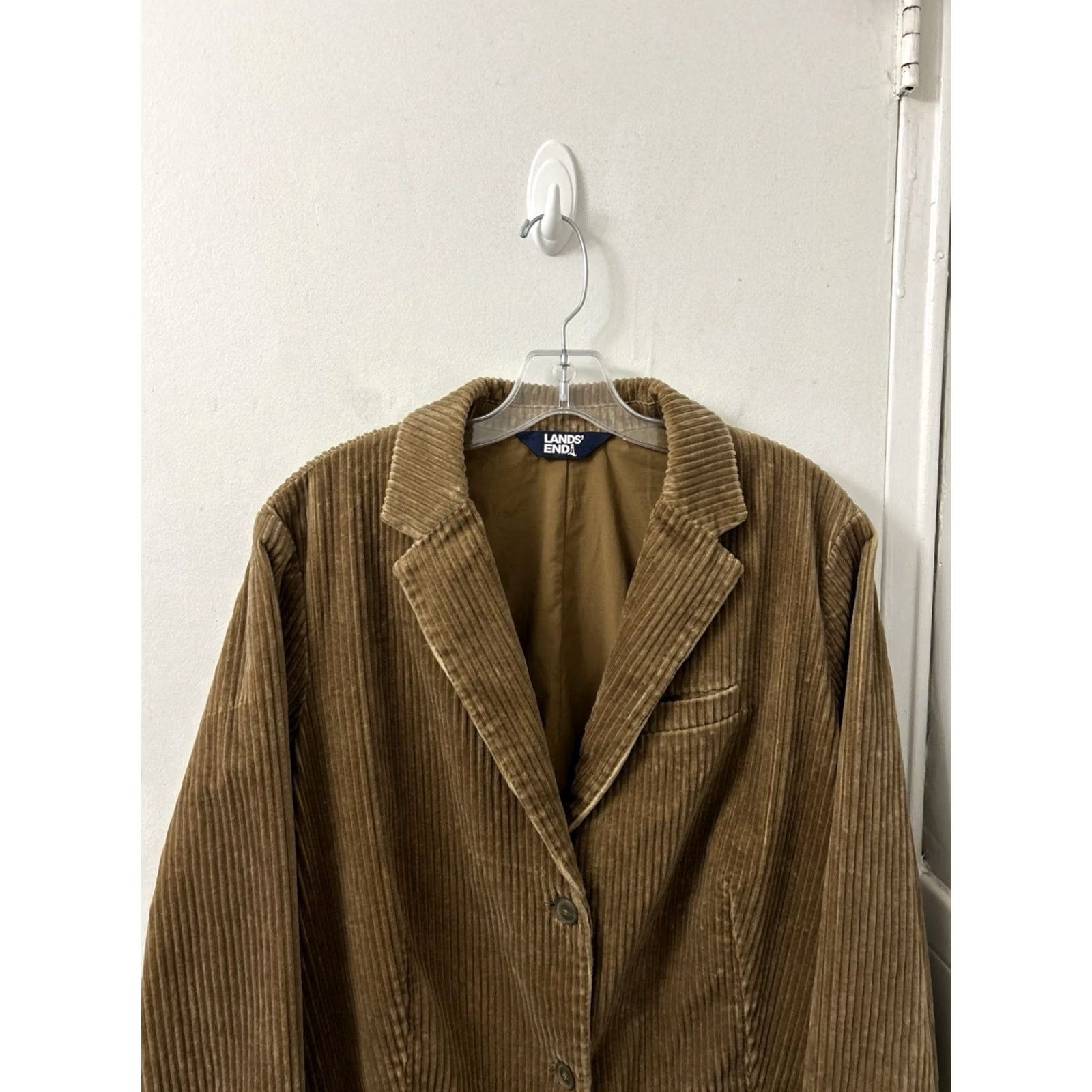 Lands' End Lands' End Corduroy Blazer Mens 44R Brown 2 Button Sport Coat Jacket Vintage No Size 44R - 2 Thumbnail