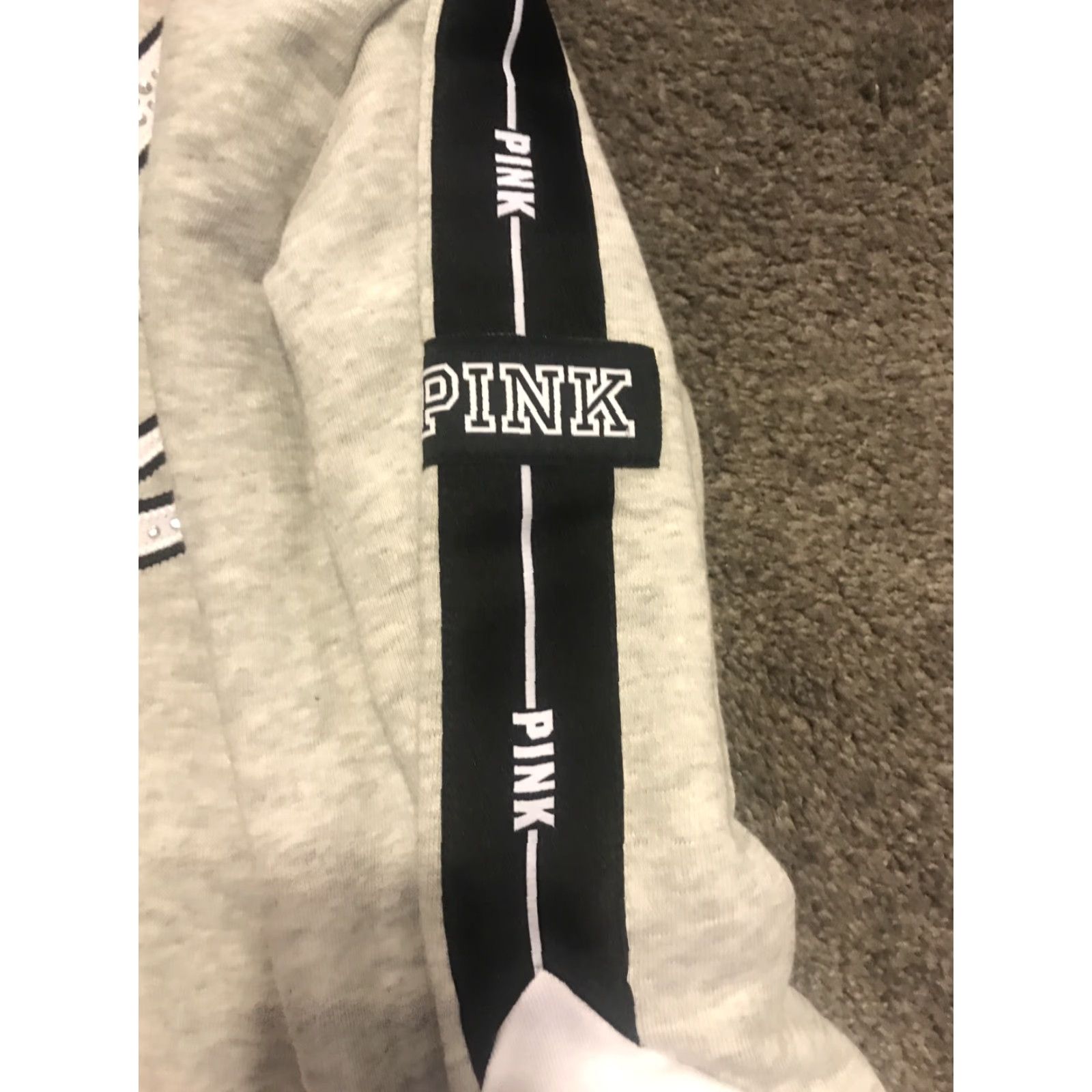 Pinko Victoria’s Secret PINK Logo Gray Hoodie Sweatshirt L Size L / US 10 / IT 46 - 4 Thumbnail