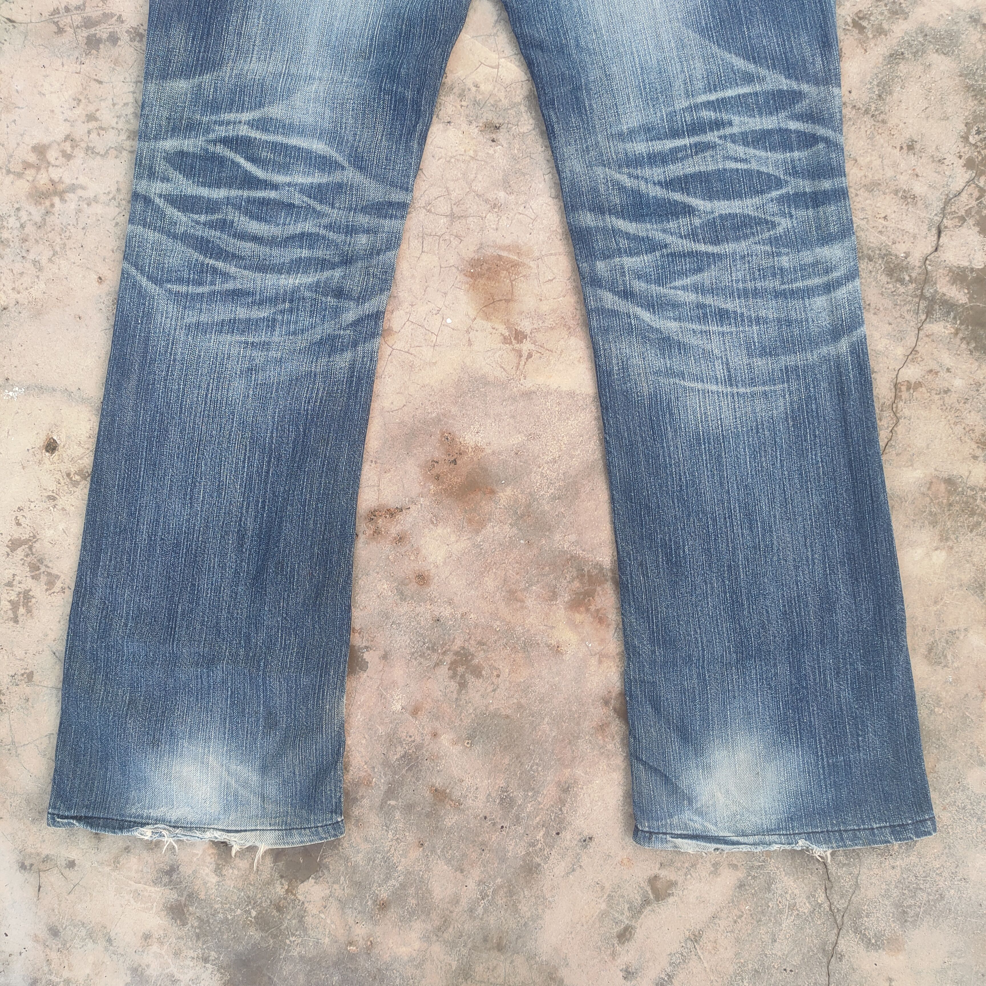 Black Label Vintage Flare japanese faded distressed jeans denim pants Size US 35 - 11 Thumbnail