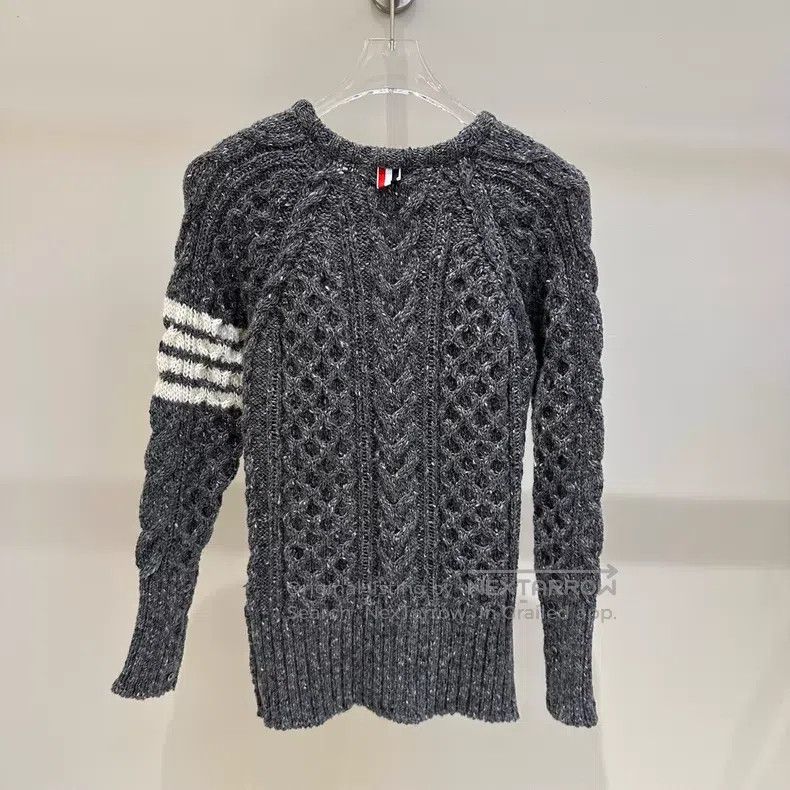 Thom Browne Thom Browne Heather Grey Four Stripe Wool Sweater Size US XS / EU 42 / 0 - 5 Thumbnail